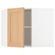 METOD Corner wall cabinet with shelves, white/Vedhamn oak, 68x37x60 cm