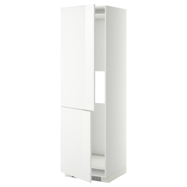 METOD Hi cab f fridge or freezer w 2 drs, white/Ringhult white, 60x60x200 cm