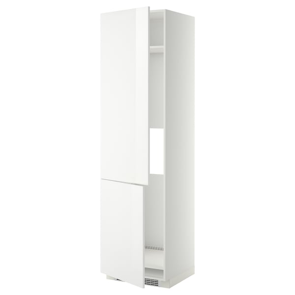 METOD High cab f fridge/freezer w 2 doors, white/Ringhult white, 60x60x220 cm