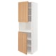 METOD High cab f micro w 2 doors/shelves, white/Vedhamn oak, 60x60x200 cm