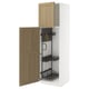 METOD High cabinet with cleaning interior, white/Vedhamn oak, 60x60x200 cm