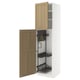 METOD High cabinet with cleaning interior, white/Vedhamn oak, 60x60x220 cm
