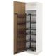METOD High cabinet with pull-out larder, white/Vedhamn oak, 60x60x220 cm