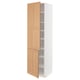 METOD High cabinet with shelves/2 doors, white/Vedhamn oak, 60x60x220 cm