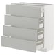 METOD / MAXIMERA Base cab 4 frnts/4 drawers, white/Havstorp light grey, 80x37x80 cm