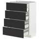 METOD / MAXIMERA Base cab 4 frnts/4 drawers, white/Nickebo matt anthracite, 60x37x80 cm