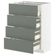 METOD / MAXIMERA Base cab 4 frnts/4 drawers, white/Nickebo matt grey-green, 60x37x80 cm