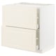 METOD / MAXIMERA Base cab f hob/2 fronts/2 drawers, white/Bodbyn off-white, 80x60x80 cm