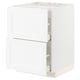 METOD / MAXIMERA Base cab f hob/2 fronts/2 drawers, white Enköping/white wood effect, 60x60x80 cm