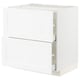 METOD / MAXIMERA Base cab f hob/2 fronts/2 drawers, white Enköping/white wood effect, 80x60x80 cm