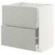 METOD / MAXIMERA Base cab f hob/2 fronts/2 drawers, white/Havstorp light grey, 80x60x80 cm