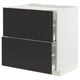 METOD / MAXIMERA Base cab f hob/2 fronts/2 drawers, white/Nickebo matt anthracite, 80x60x80 cm