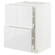 METOD / MAXIMERA Base cab f hob/2 fronts/2 drawers, white/Ringhult white, 60x60x80 cm