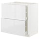 METOD / MAXIMERA Base cab f hob/2 fronts/2 drawers, white/Ringhult white, 80x60x80 cm