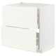 METOD / MAXIMERA Base cab f hob/2 fronts/2 drawers, white/Vallstena white, 80x60x80 cm