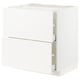METOD / MAXIMERA Base cab f hob/2 fronts/2 drawers, white/Veddinge white, 80x60x80 cm