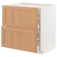 METOD / MAXIMERA Base cab f hob/2 fronts/2 drawers, white/Vedhamn oak, 80x60x80 cm
