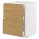 METOD / MAXIMERA Base cab f hob/2 fronts/2 drawers, white/Voxtorp oak effect, 60x60x80 cm