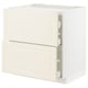 METOD / MAXIMERA Base cab f hob/2 fronts/3 drawers, white/Bodbyn off-white, 80x60x80 cm