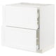 METOD / MAXIMERA Base cab f hob/2 fronts/3 drawers, white Enköping/white wood effect, 80x60x80 cm