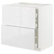 METOD / MAXIMERA Base cab f hob/2 fronts/3 drawers, white/Ringhult white, 80x60x80 cm