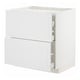 METOD / MAXIMERA Base cab f hob/2 fronts/3 drawers, white/Stensund white, 80x60x80 cm