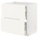 METOD / MAXIMERA Base cab f hob/2 fronts/3 drawers, white/Vallstena white, 80x60x80 cm