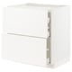 METOD / MAXIMERA Base cab f hob/2 fronts/3 drawers, white/Veddinge white, 80x60x80 cm