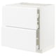 METOD / MAXIMERA Base cab f hob/2 fronts/3 drawers, white/Voxtorp matt white, 80x60x80 cm