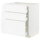 METOD / MAXIMERA Base cab f hob/3 fronts/3 drawers, white Enköping/white wood effect, 80x60x80 cm