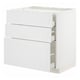 METOD / MAXIMERA Base cab f hob/3 fronts/3 drawers, white/Stensund white, 80x60x80 cm