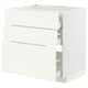 METOD / MAXIMERA Base cab f hob/3 fronts/3 drawers, white/Vallstena white, 80x60x80 cm