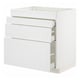 METOD / MAXIMERA Base cab f hob/4 fronts/3 drawers, white/Stensund white, 80x60x80 cm
