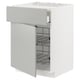 METOD / MAXIMERA Base cab f hob/drawer/2 wire bskts, white/Havstorp light grey, 60x60x80 cm