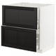 METOD / MAXIMERA Base cab f sink+2 fronts/2 drawers, white/Lerhyttan black stained, 80x60x80 cm