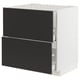 METOD / MAXIMERA Base cab f sink+2 fronts/2 drawers, white/Nickebo matt anthracite, 80x60x80 cm