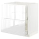 METOD / MAXIMERA Base cab f sink+2 fronts/2 drawers, white/Voxtorp high-gloss/white, 80x60x80 cm