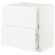 METOD / MAXIMERA Base cab f sink+2 fronts/2 drawers, white/Voxtorp matt white, 80x60x80 cm