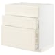 METOD / MAXIMERA Base cab f sink+3 fronts/2 drawers, white/Bodbyn off-white, 80x60x80 cm