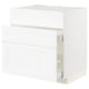 METOD / MAXIMERA Base cab f sink+3 fronts/2 drawers, white Enköping/white wood effect, 80x60x80 cm