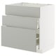 METOD / MAXIMERA Base cab f sink+3 fronts/2 drawers, white/Havstorp light grey, 80x60x80 cm