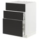 METOD / MAXIMERA Base cab f sink+3 fronts/2 drawers, white/Nickebo matt anthracite, 60x60x80 cm