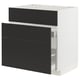 METOD / MAXIMERA Base cab f sink+3 fronts/2 drawers, white/Nickebo matt anthracite, 80x60x80 cm