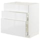 METOD / MAXIMERA Base cab f sink+3 fronts/2 drawers, white/Ringhult white, 80x60x80 cm
