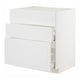METOD / MAXIMERA Base cab f sink+3 fronts/2 drawers, white/Stensund white, 80x60x80 cm