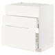 METOD / MAXIMERA Base cab f sink+3 fronts/2 drawers, white/Vallstena white, 80x60x80 cm