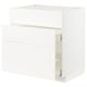 METOD / MAXIMERA Base cab f sink+3 fronts/2 drawers, white/Veddinge white, 80x60x80 cm
