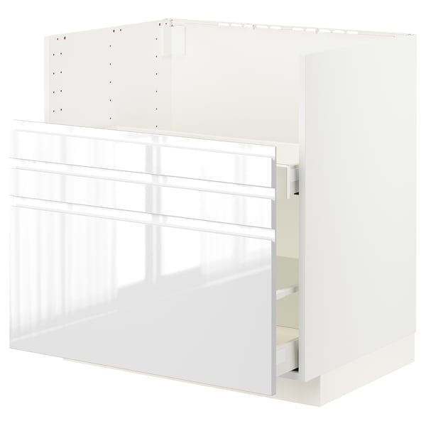 METOD / MAXIMERA Base cab f TALLSJÖN sink, white/Voxtorp high-gloss/white, 80x60 cm