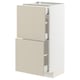METOD / MAXIMERA Base cab with 2 fronts/3 drawers, white/Havstorp beige, 40x37x80 cm