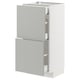 METOD / MAXIMERA Base cab with 2 fronts/3 drawers, white/Havstorp light grey, 40x37x80 cm